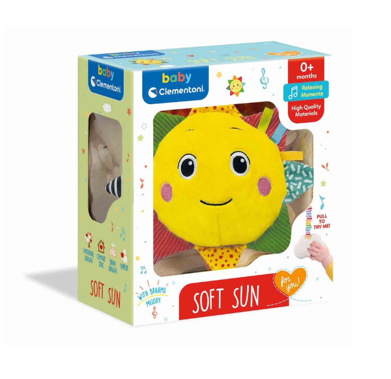 Jucarie de plus cu sunete Clementoni Baby Soft Sun - poza 2