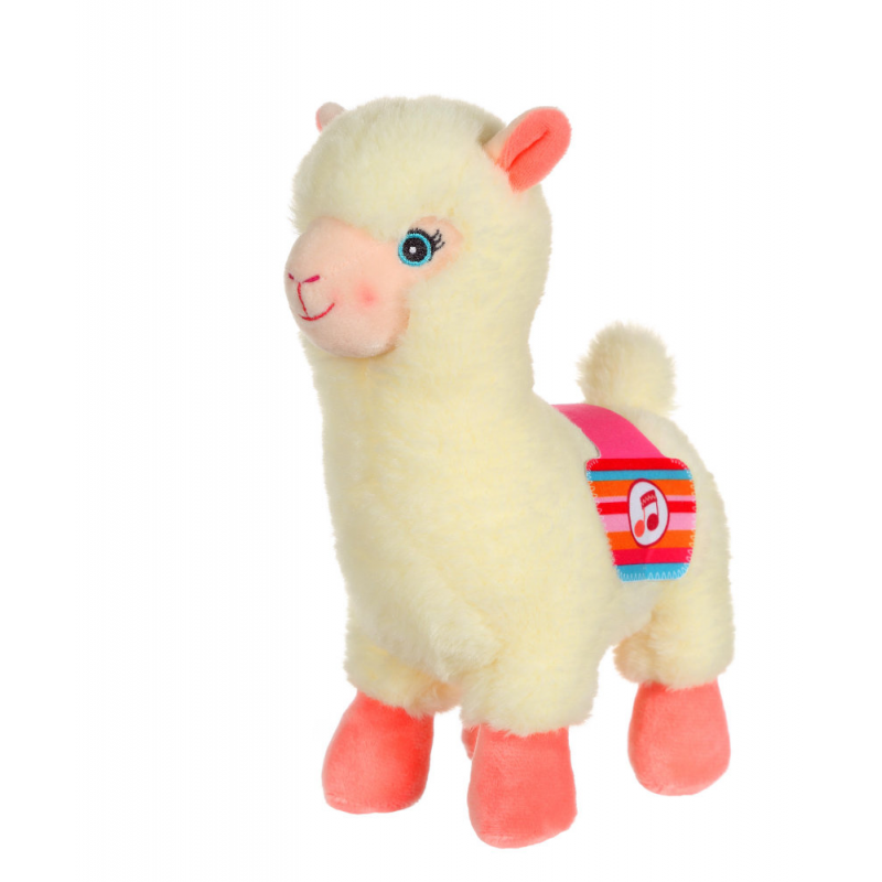 Jucarie de plus cu sunete Lama Crem 30 cm