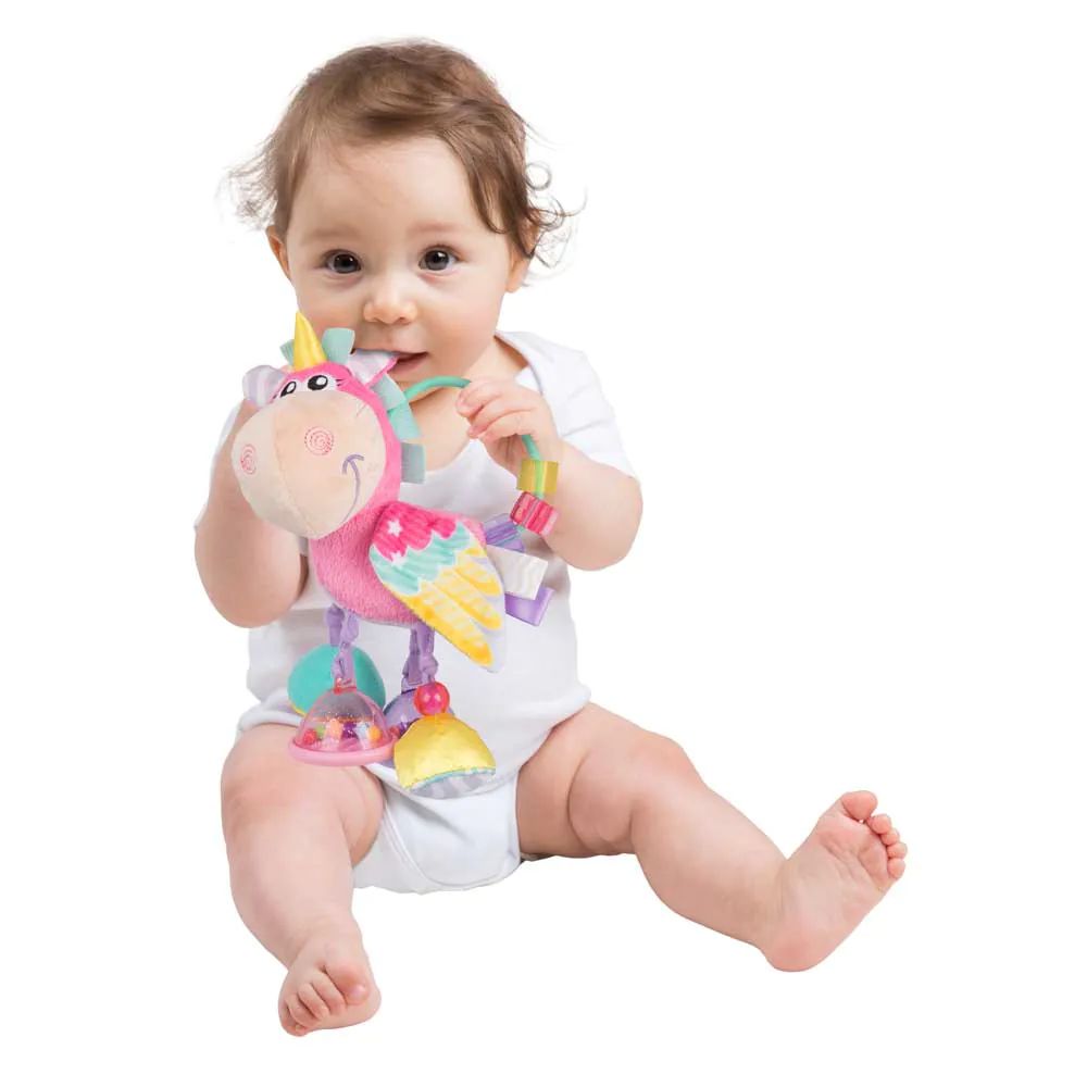 Jucarie de plus cu zornaitoare pentru bebelusi Playgro Unicorn - poza 5