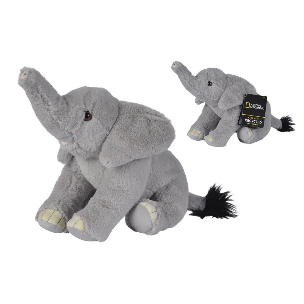 Jucarie de plus elefant National Geographic 25 cm - poza 1