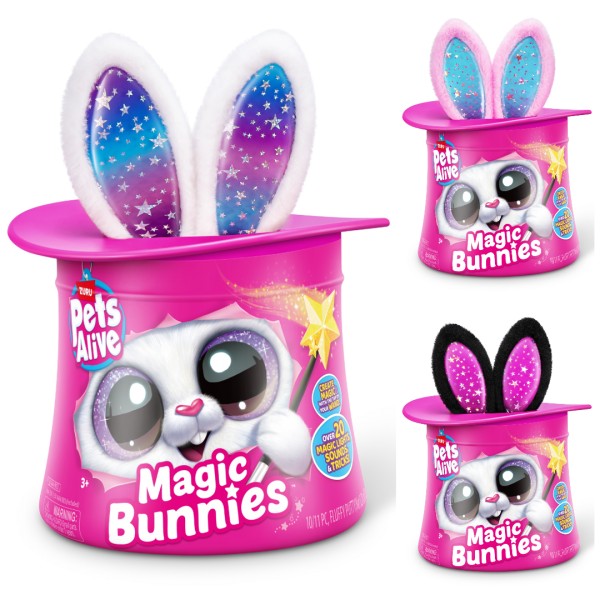 Jucarie de plus interactiva cu accesorii surpriza, Pets Alive Iepurasul Magician, diverse modele - poza 2