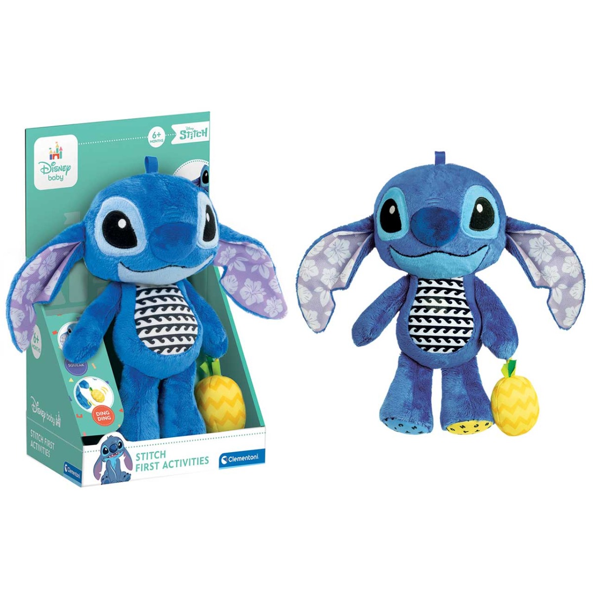 Jucarie de plus pentru bebelusi Clementoni Baby Disney Stitch - poza 2