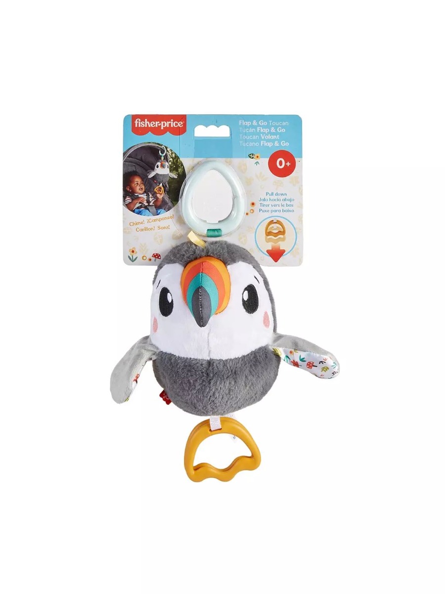 Jucarie de plus pentru bebelusi Fisher Price Flap And Go Tucan - poza 2