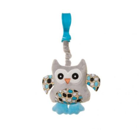 Jucarie de plus pentru carucior patut 4Baby SQUEEZE Bufnite Albastre - poza 1