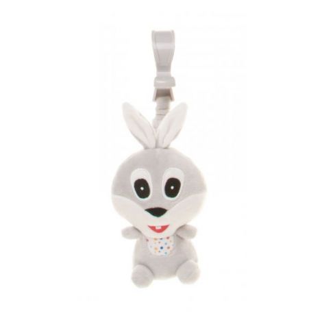 Jucarie de plus pentru carucior patut 4Baby SQUEEZE Iepurasi Gri - poza 1