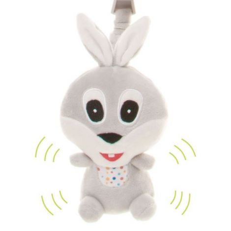 Jucarie de plus pentru carucior patut 4Baby SQUEEZE Iepurasi Gri - poza 2