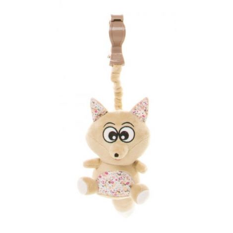 Jucarie de plus pentru carucior patut 4Baby SQUEEZE Vulpi Maro Bej - poza 1