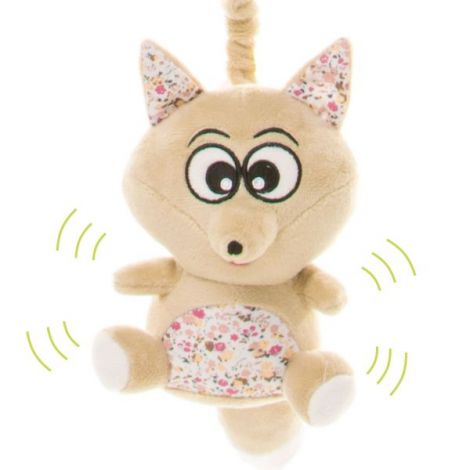 Jucarie de plus pentru carucior patut 4Baby SQUEEZE Vulpi Maro Bej - poza 3