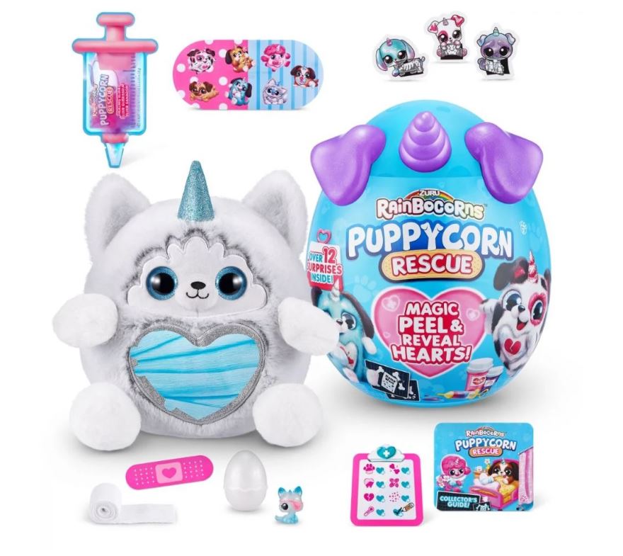 Jucarie de plus Rainbocorns Unicornul curcubeu Catelusul la doctor - poza 2
