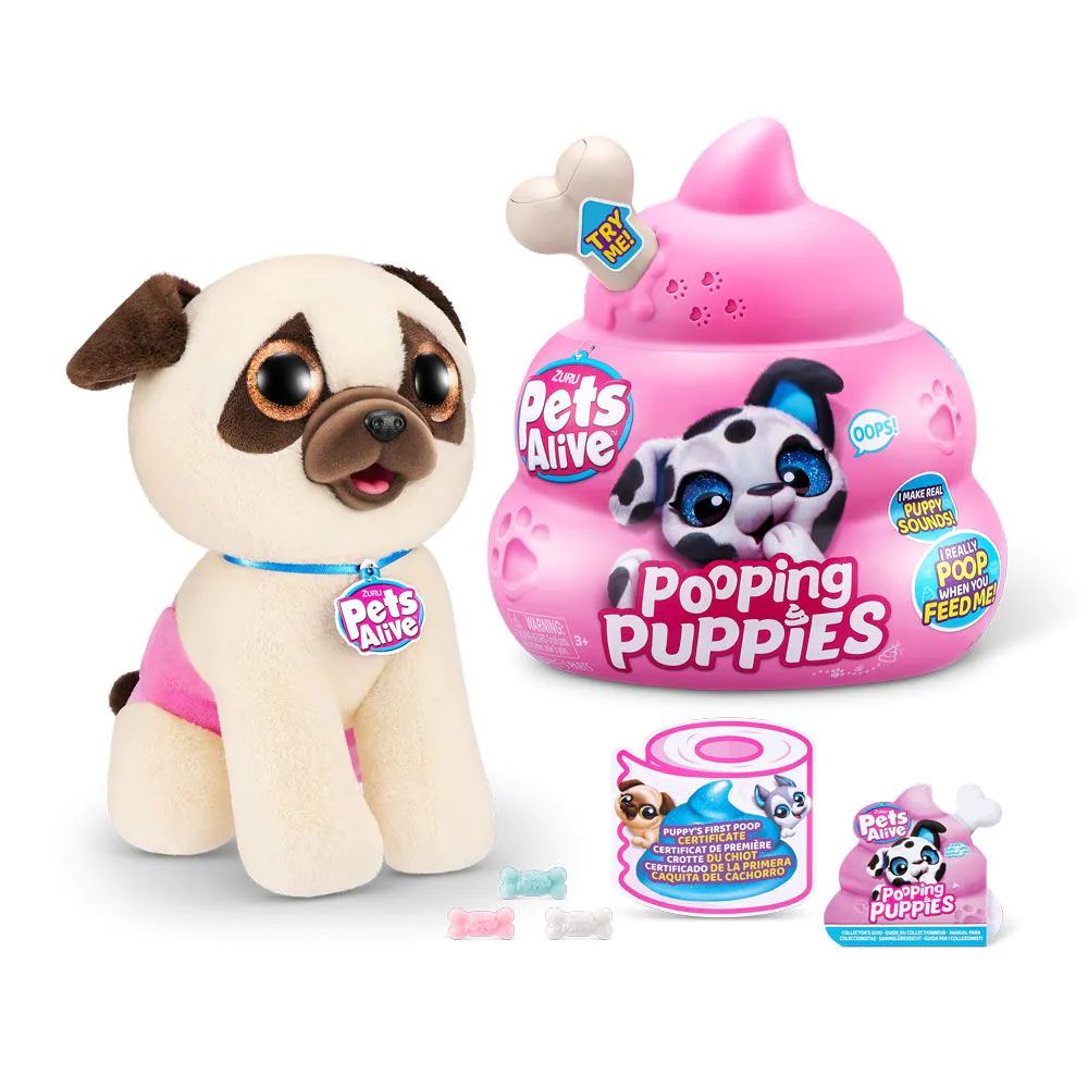 Jucarie de plus surpriza Catel Interactiv Pets Alive Pooping Puppies - poza 1