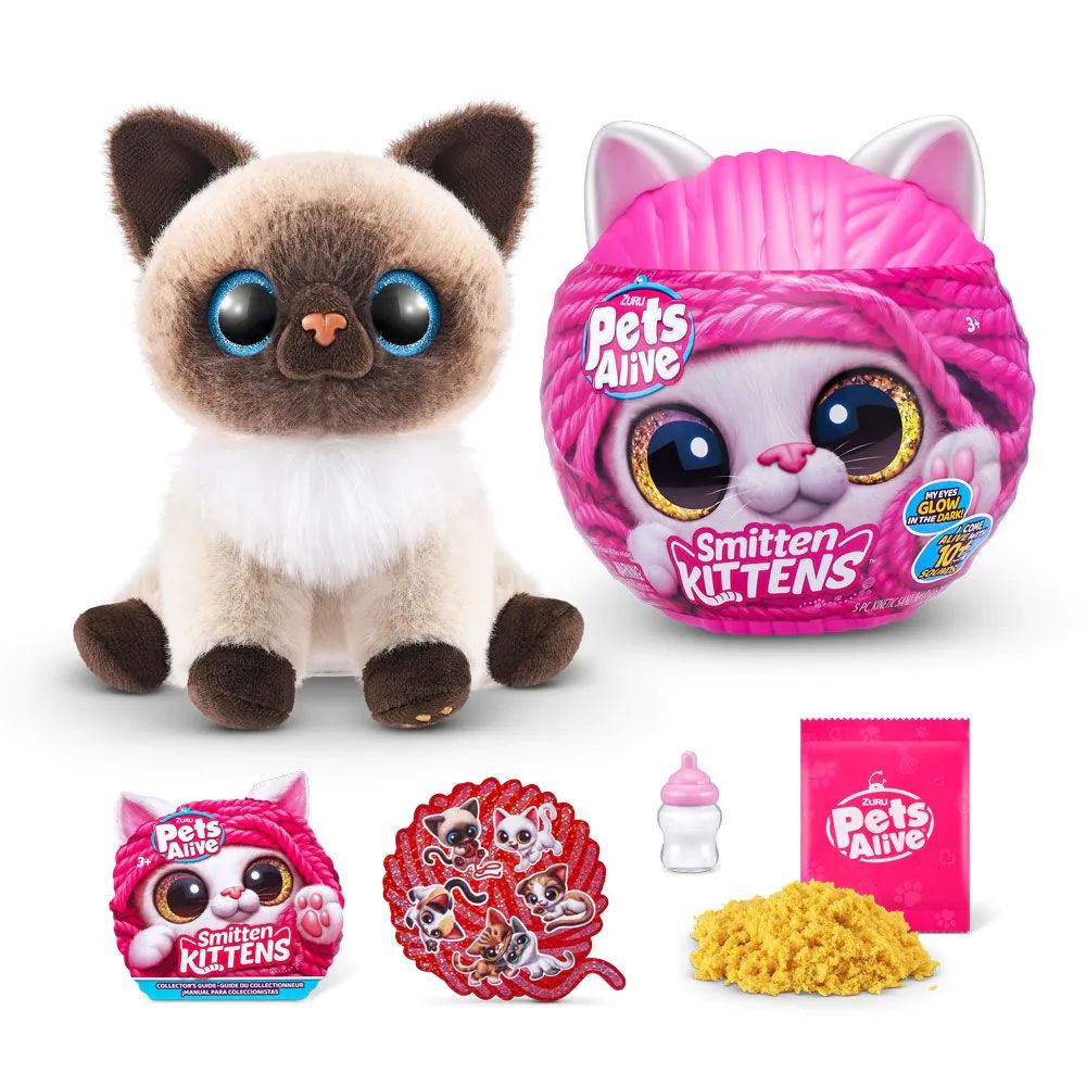 Jucarie de plus surpriza Pisoi Interactiv Pets Alive Smitten Kittens - poza 1