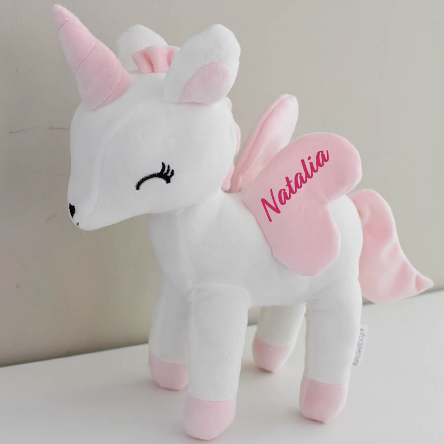 Jucarie de plus Unicorn Alb