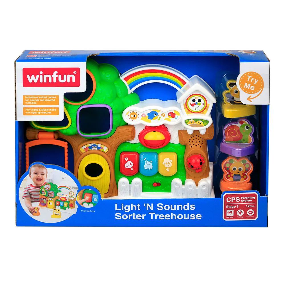 Jucarie de sortare cu lumini si sunete Winfun casuta din copac - poza 2