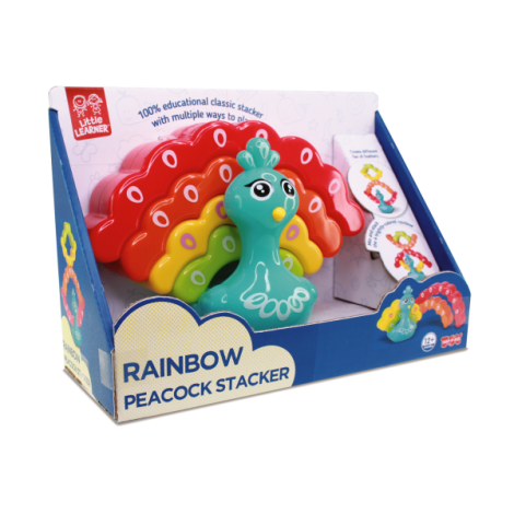 Jucarie de stivuit - paun colorat - poza 2