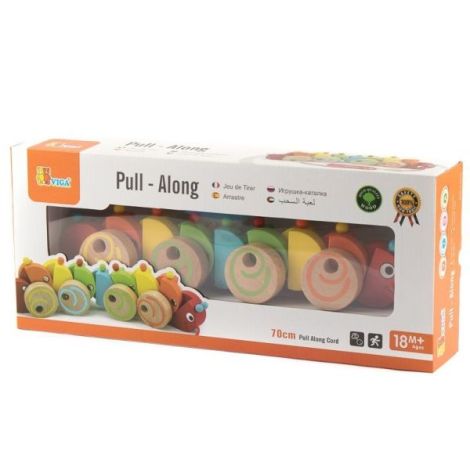 Jucarie de tras din lemn Omida colorata - poza 3