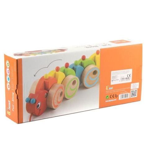 Jucarie de tras din lemn Omida colorata - poza 4