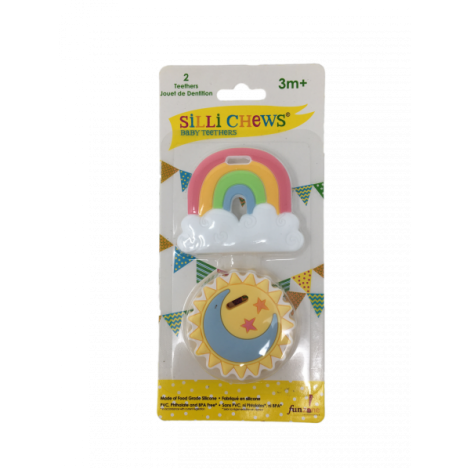 Jucarie dentitie SET 2 BUC MINI : Curcubeu si soare - poza 2