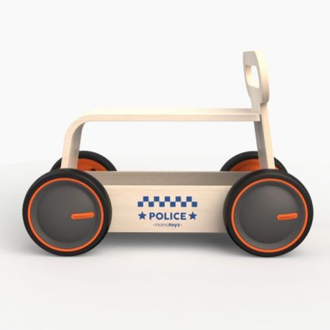 Jucarie din lemn 3 in 1 Politie DriveMe Wood: masinuta ride-on, premergator si carucior de jucarii MamaToyz - poza 4