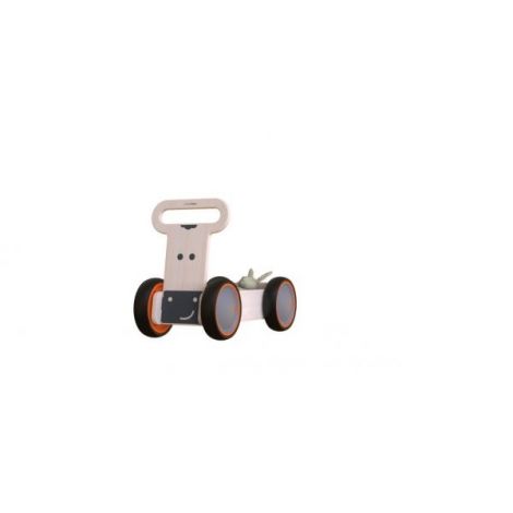 Jucarie din lemn 3 in 1 Vacuta DriveMe Soft: masinuta ride-on, premergator si carucior de jucarii MamaToyz - poza 4