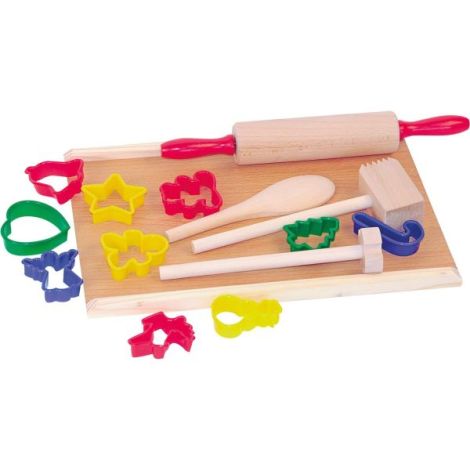 Jucarie din lemn - Accesorii de bucatarie cu forme de biscuiti - poza 1