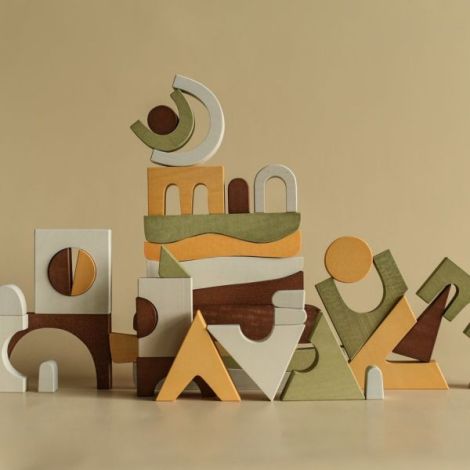 Jucarie din lemn - Blocuri puzzle - poza 1