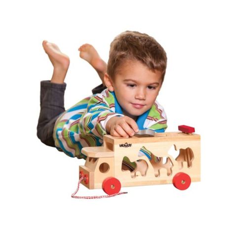 Jucarie din lemn - Camion de sortare cu forme - poza 3