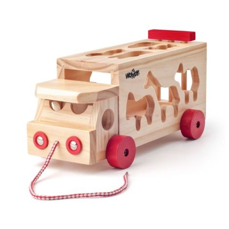 Jucarie din lemn - Camion de sortare cu forme - poza 4