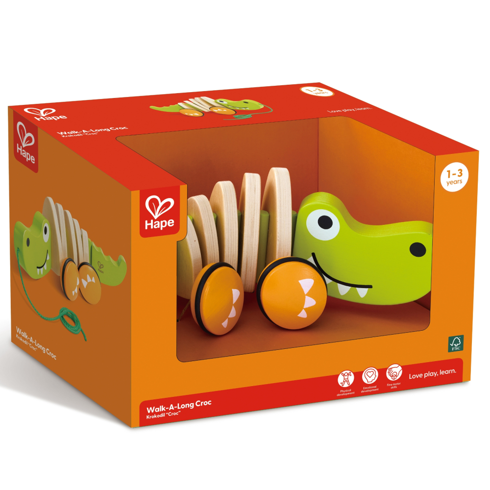 Jucarie din lemn , Crocodil de tras si impins