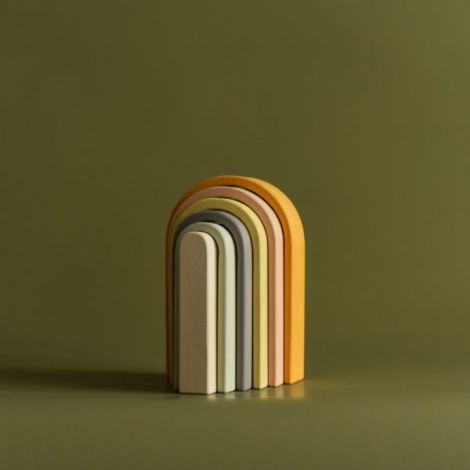 Jucarie din lemn - Curcubeu mini (culori pastel) - poza 1