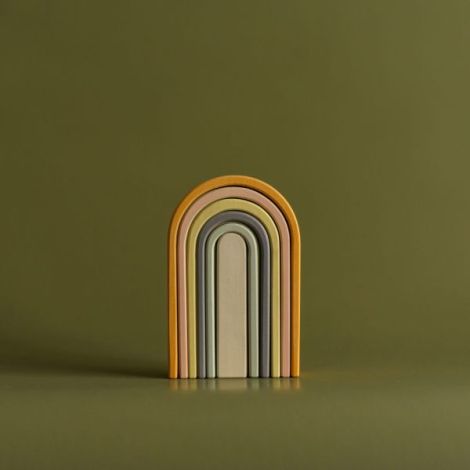 Jucarie din lemn - Curcubeu mini (culori pastel) - poza 2