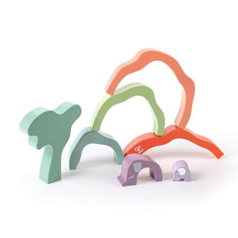 Jucarie din lemn de stivuit - Elefant (7 piese) - poza 5