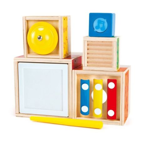 Jucarie din lemn de stivuit - Set muzica cu 6 piese - poza 1