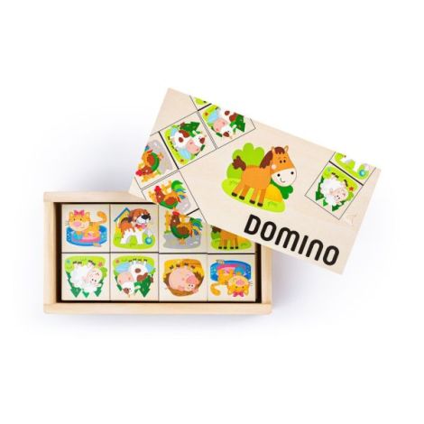 Jucarie din lemn - Domino animale de la ferma - poza 1