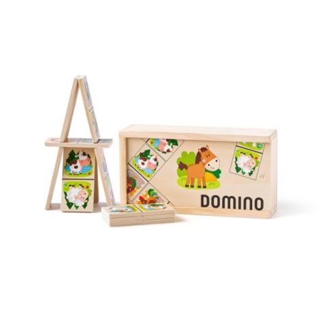 Jucarie din lemn - Domino animale de la ferma - poza 2