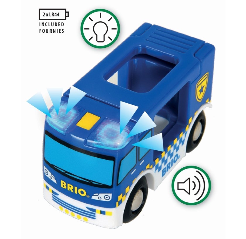 Jucarie din lemn Duba de Politie Brio - poza 4
