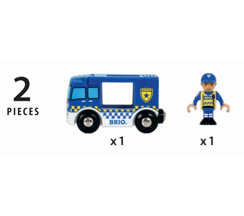 Jucarie din lemn Duba de Politie Brio - poza 5