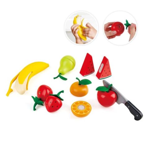 Jucarie din lemn - Fructe sanatoase de taiat (9 piese) - poza 1