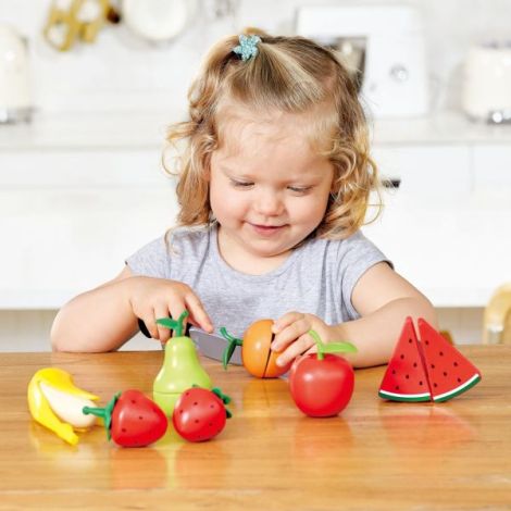 Jucarie din lemn - Fructe sanatoase de taiat (9 piese) - poza 2