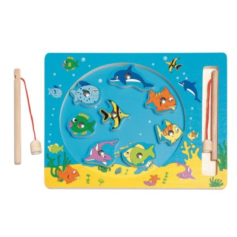 Jucarie din lemn - Joc magnetic de pescuit, viata marina - poza 1