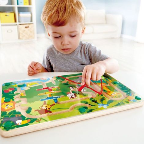 Jucarie din lemn - Labirint magnetic Jungla - poza 2