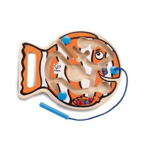 Jucarie din lemn - Labirint magnetic peste - poza 1