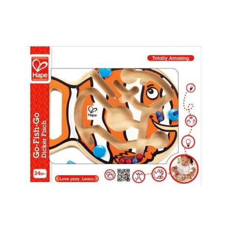 Jucarie din lemn - Labirint magnetic peste - poza 2