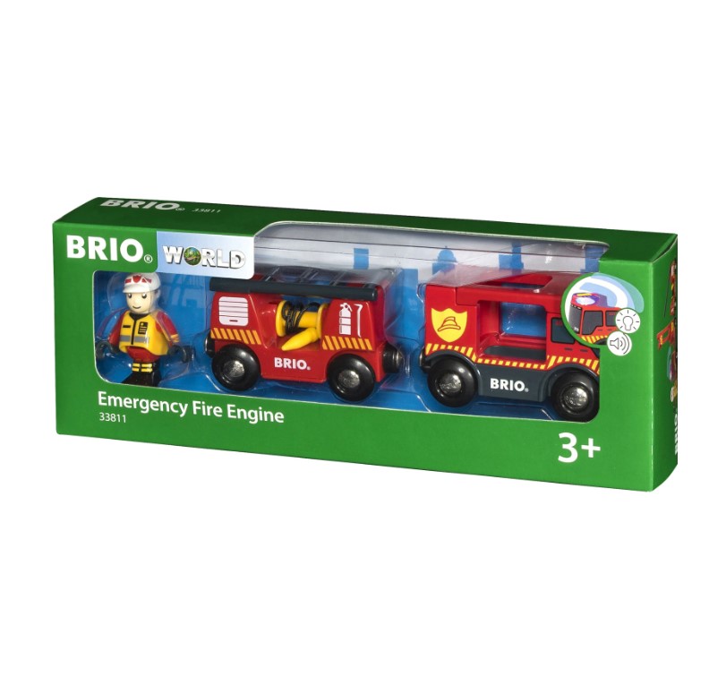 Jucarie din lemn Locomotiva de pompieri Brio - poza 2