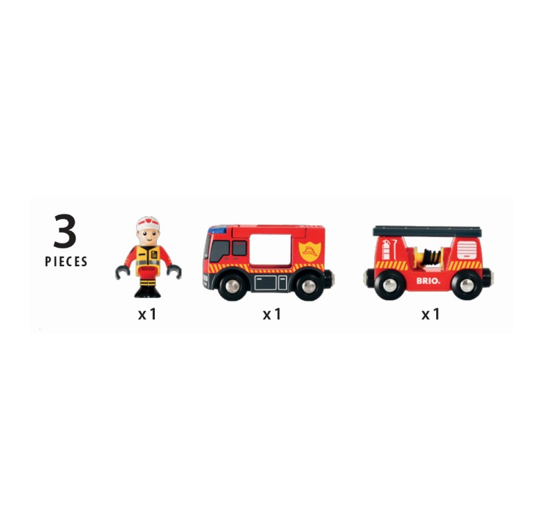 Jucarie din lemn Locomotiva de pompieri Brio - poza 5