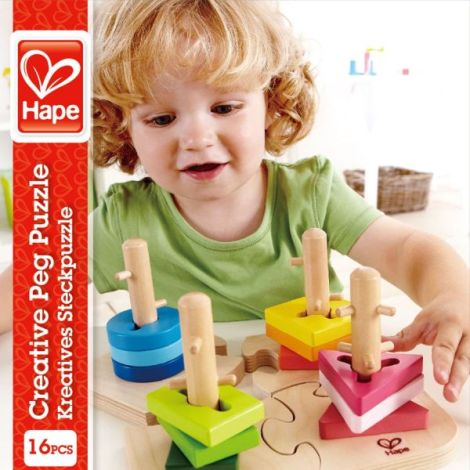 Jucarie din lemn - Puzzle creativ cu forme - poza 3