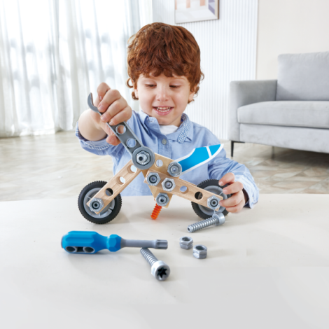 Jucarie din lemn - Set de constructie motociclete - poza 3
