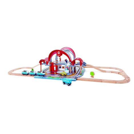 Jucarie din lemn - Set Gara Centrala (45 piese) - poza 1