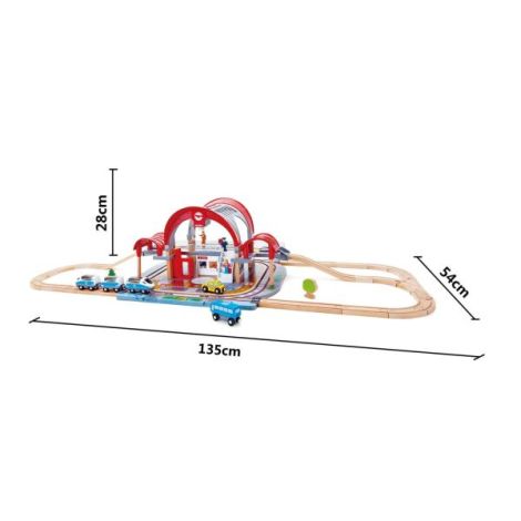 Jucarie din lemn - Set Gara Centrala (45 piese) - poza 4