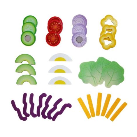 Jucarie din lemn - Set salata (39 piese) - poza 5
