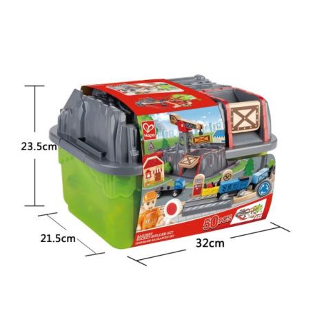 Jucarie din lemn - Set tren constructii (50 piese) - poza 3